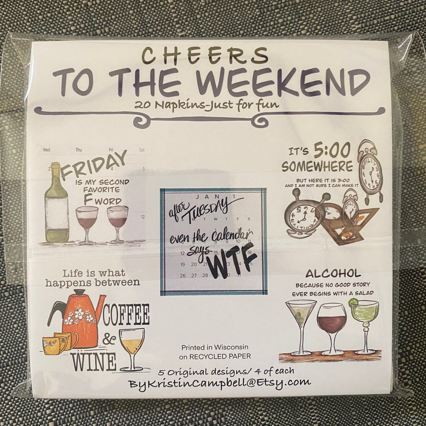 "Cheers to the Weekend" Cocktail Napkins