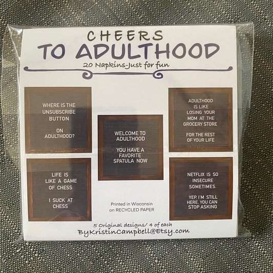 "Cheers to Adulthood" Napkins