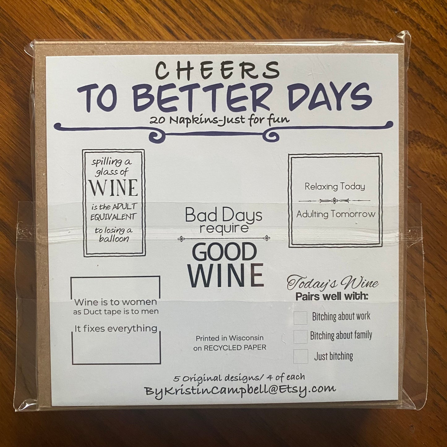 "Cheers to Better Days" Cocktail Napkins