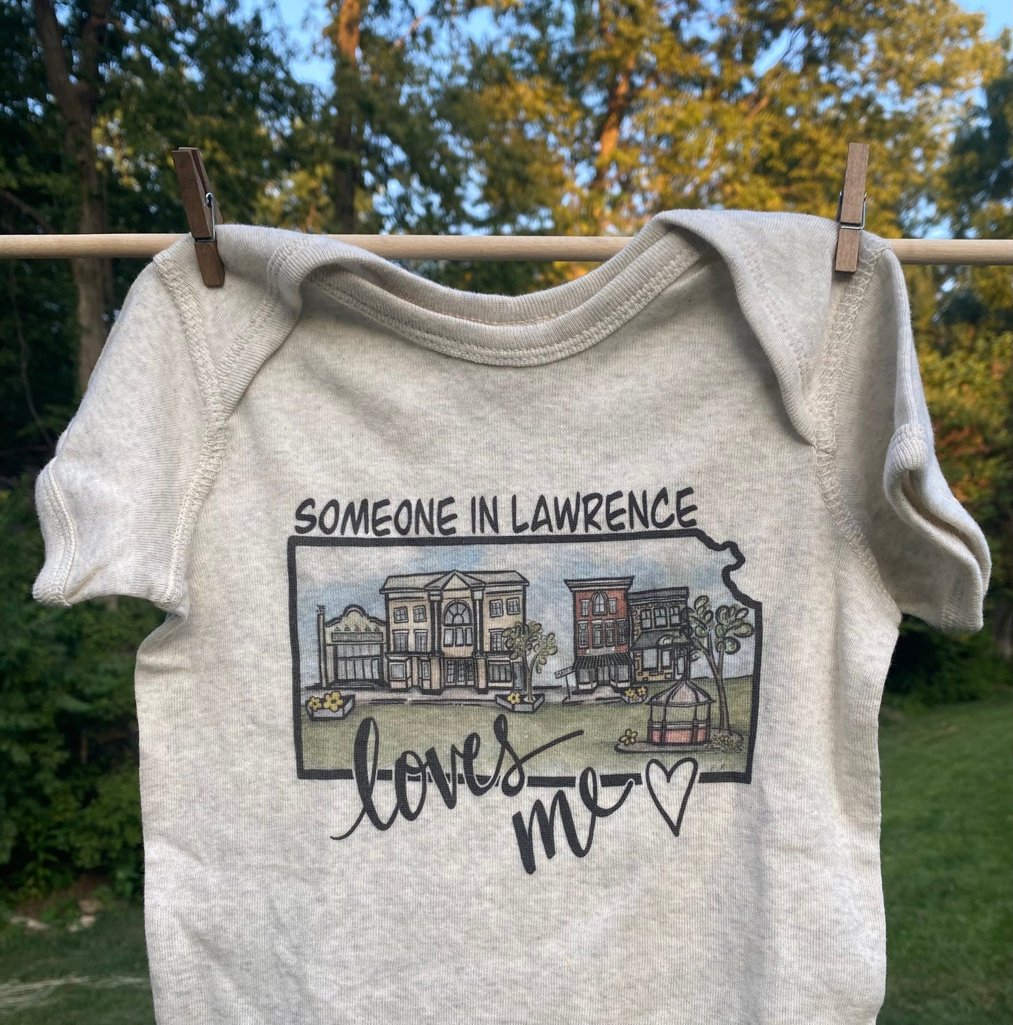 "Someone in Lawrence Loves Me" Baby Onesie