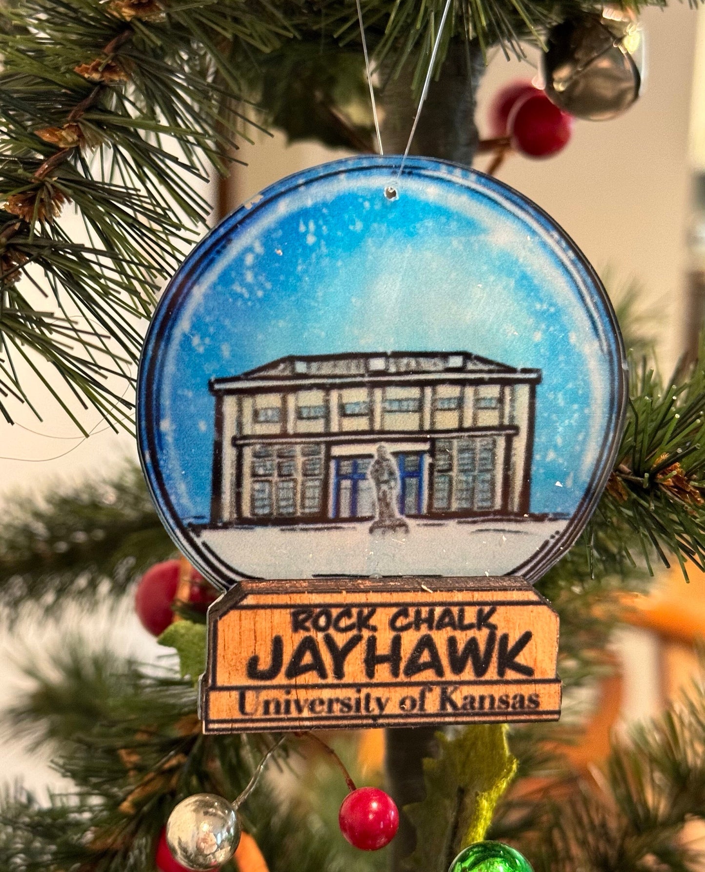 Allen Fieldhouse Snow Globe Ornament