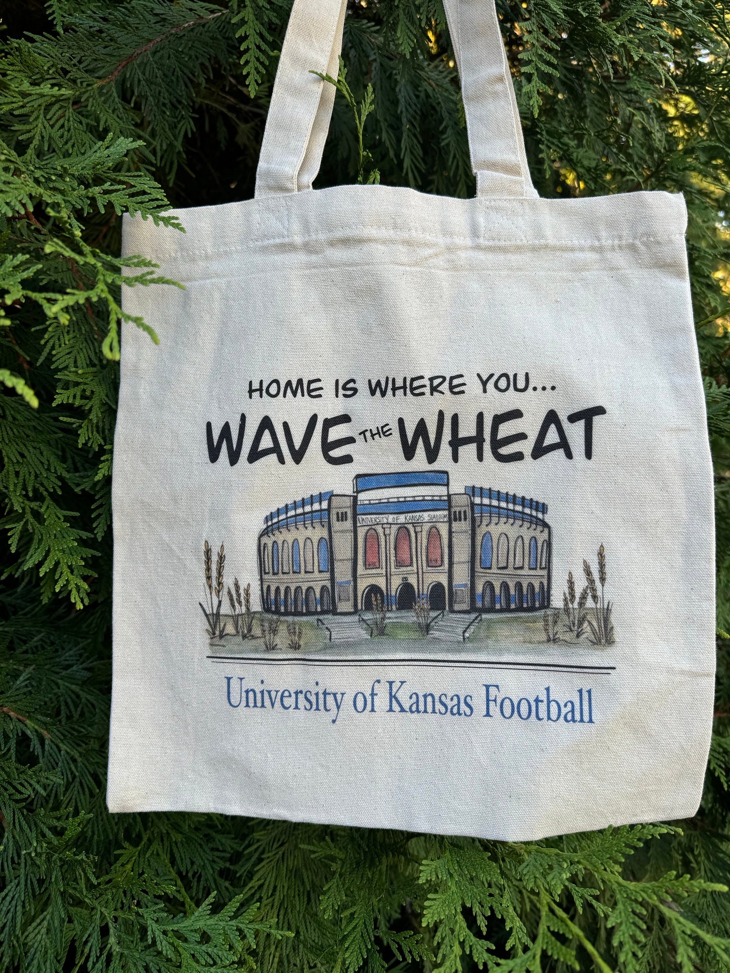 "Wave the Wheat" University of Kansas Football Tote Bag