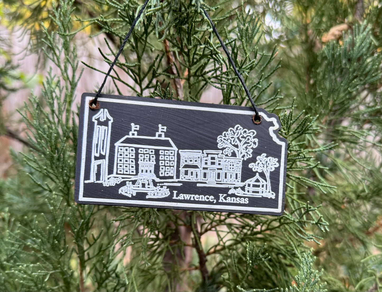 Lawrence Skyline Chalkboard Ornament