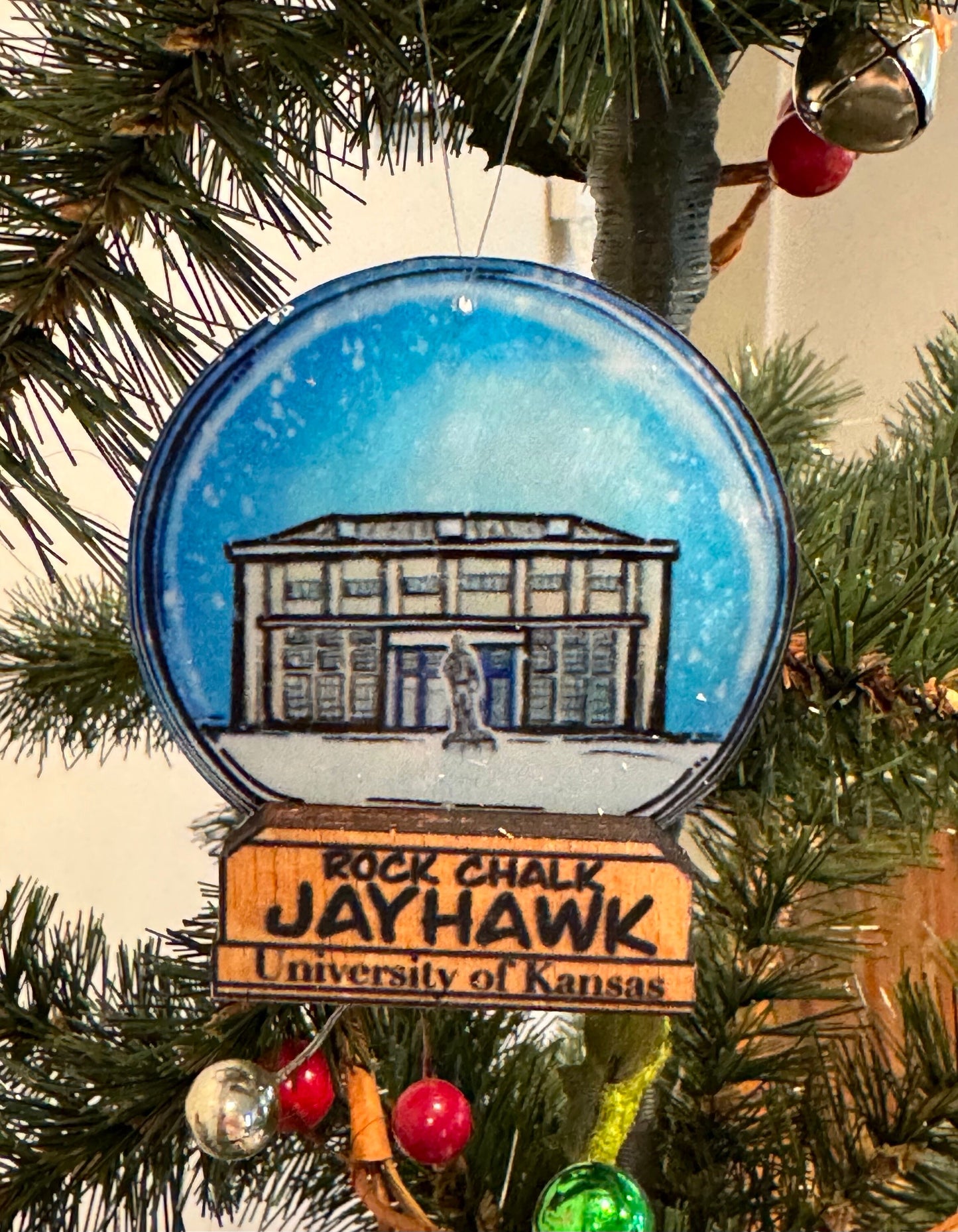 Allen Fieldhouse Snow Globe Ornament