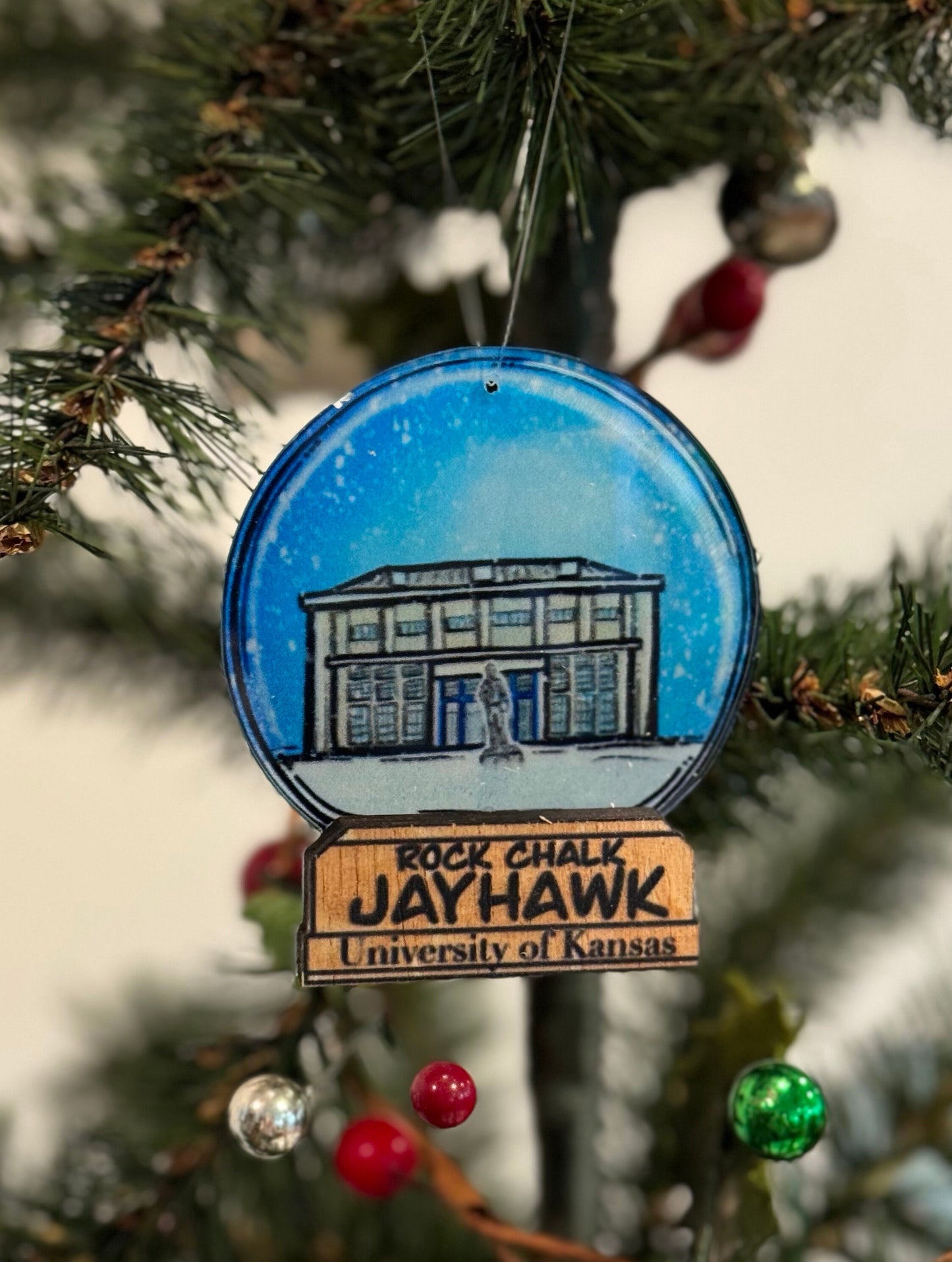 Allen Fieldhouse Snow Globe Ornament