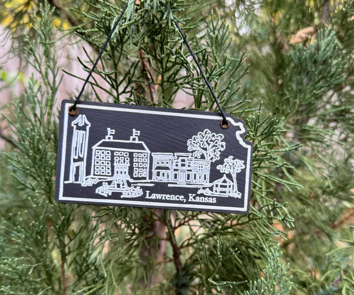 Lawrence Skyline Chalkboard Ornament