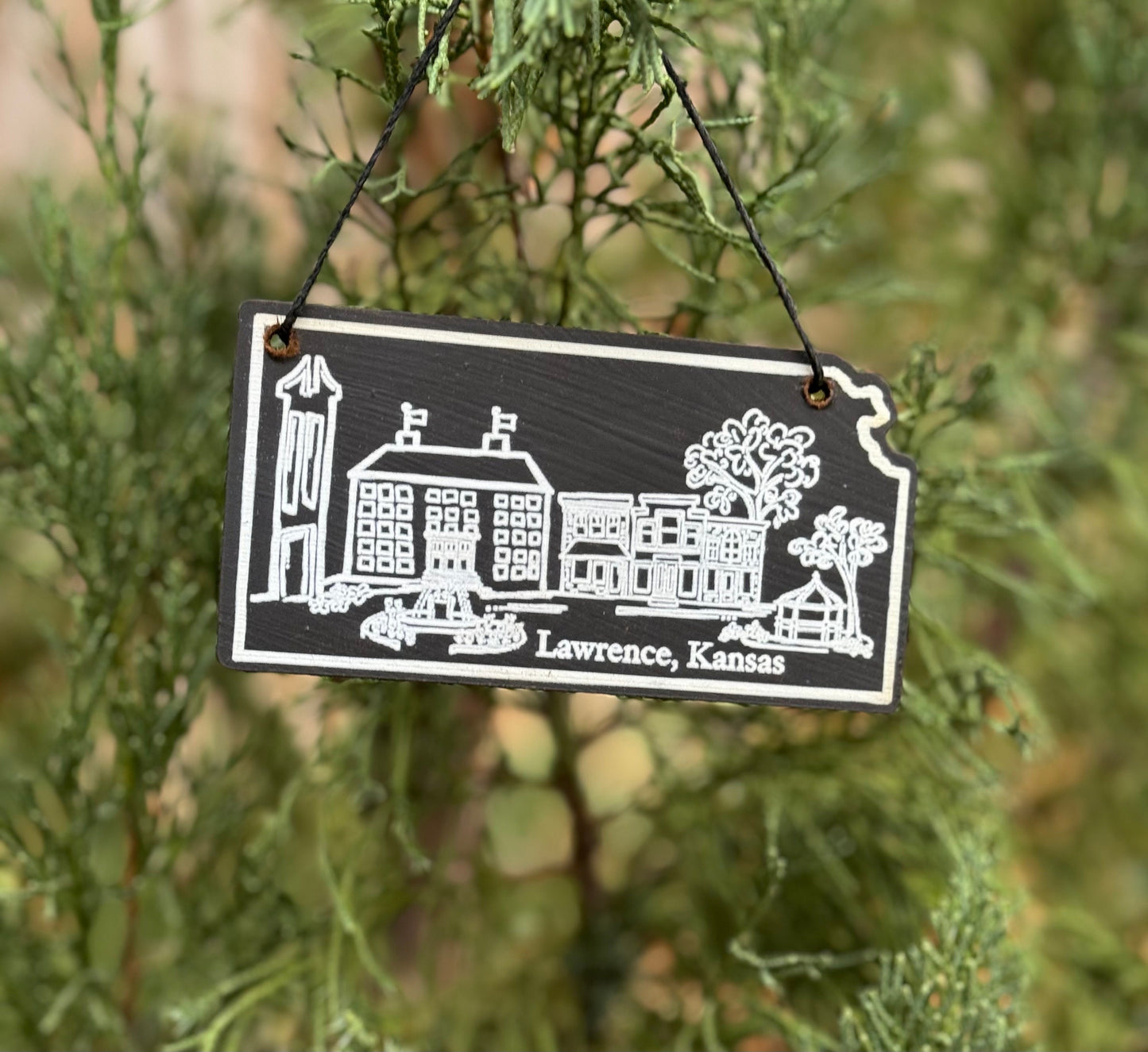 Lawrence Skyline Chalkboard Ornament