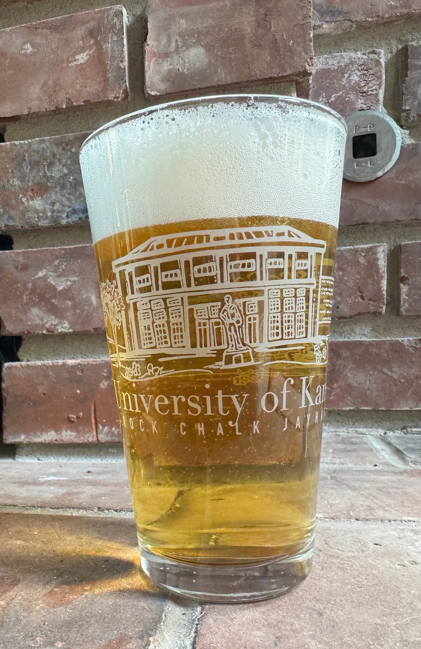 University of Kansas History of Basketball Pint Glass