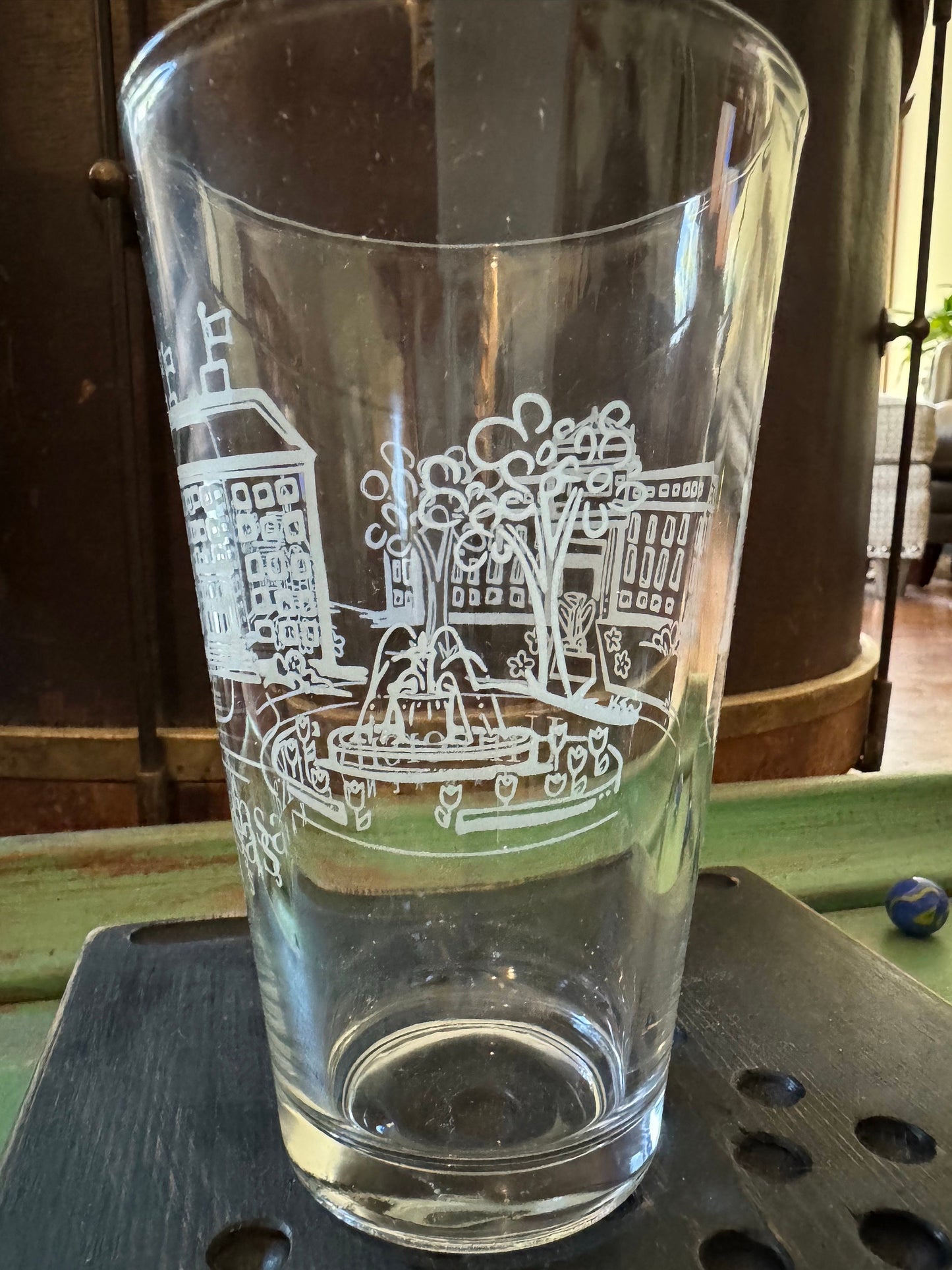 University of Kansas Mount Oread Pint Glass