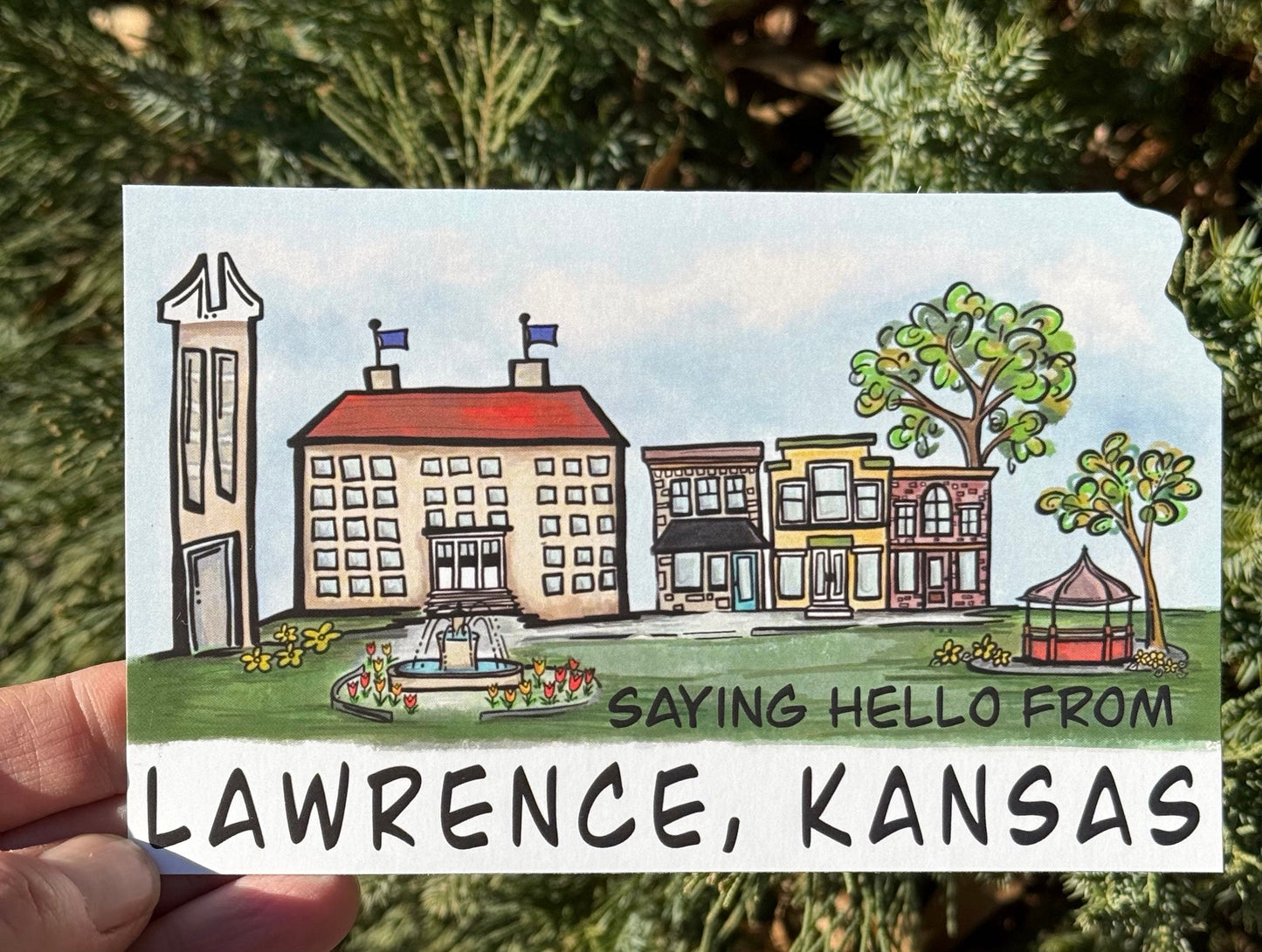 "Hello from Lawrence, Kansas" Postcards