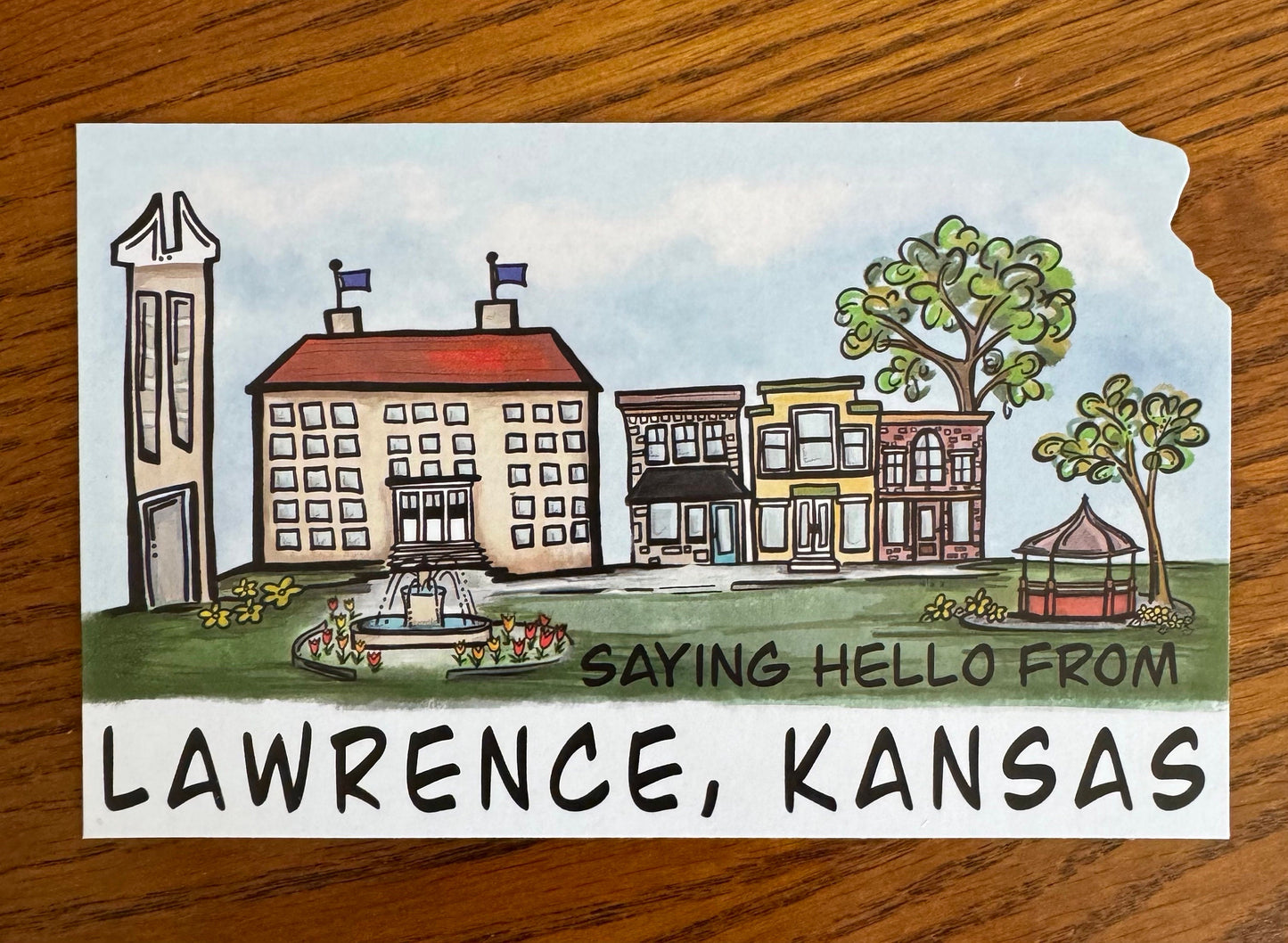 "Hello from Lawrence, Kansas" Postcards