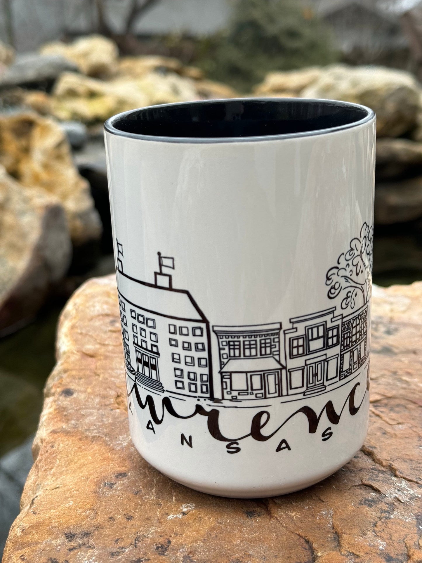 Lawrence Kansas Skyline mug