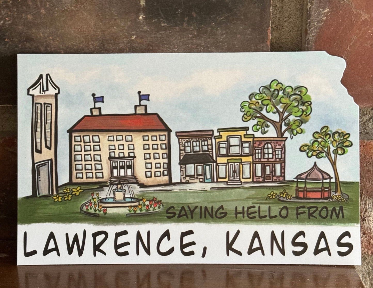 "Hello from Lawrence, Kansas" Postcards