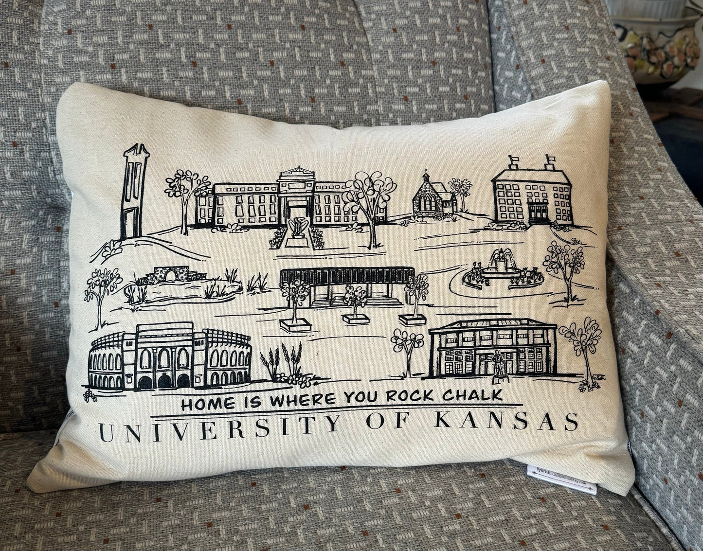 University of Kansas "Sports on the Hill" Pillow