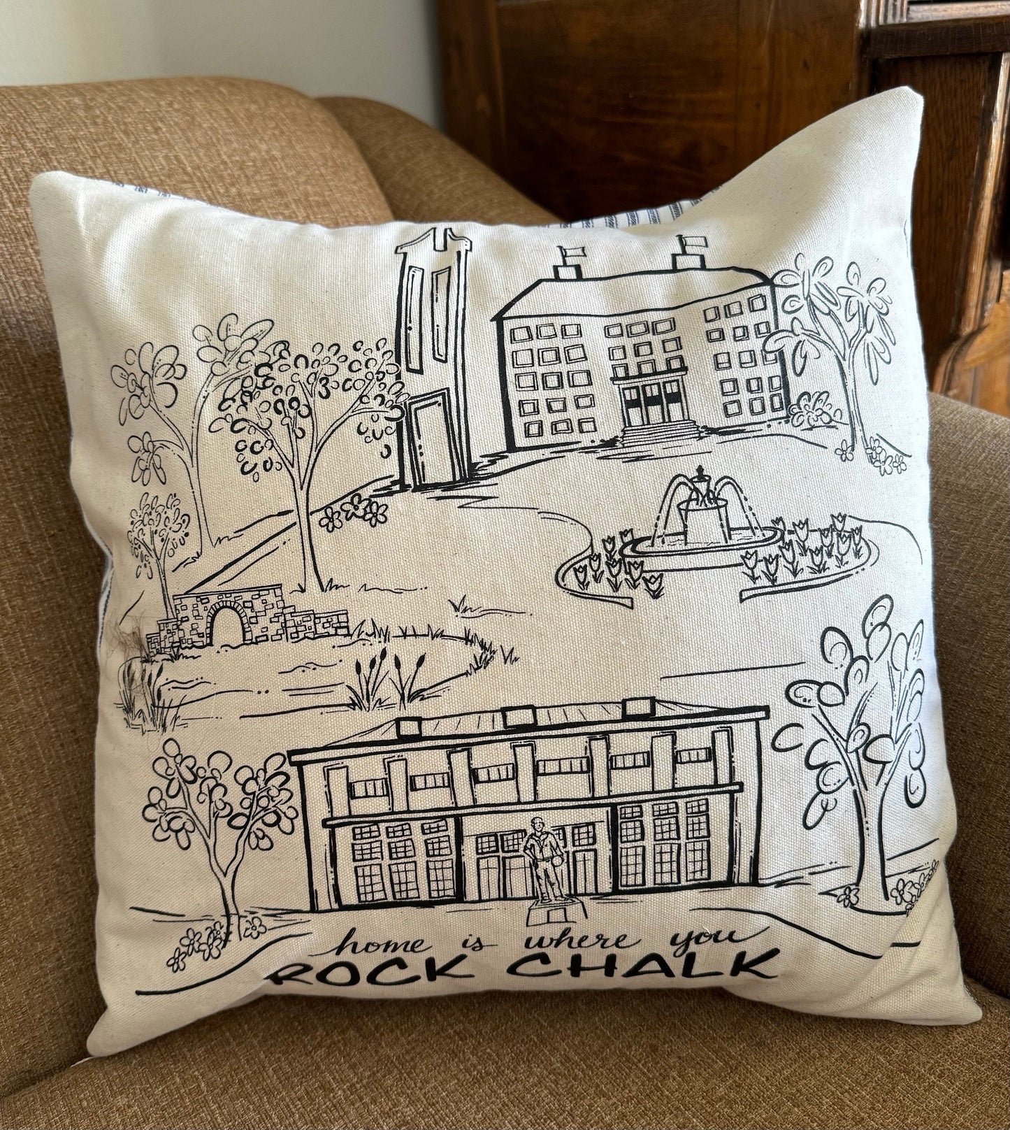 Sights of the University of Kansas Pillow