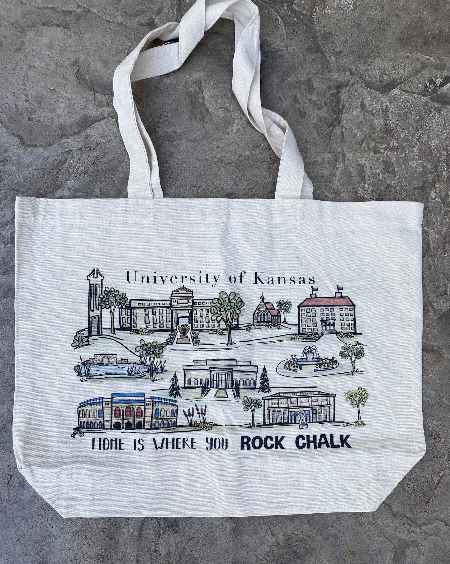 University of Kansas Watercolor Tote bag