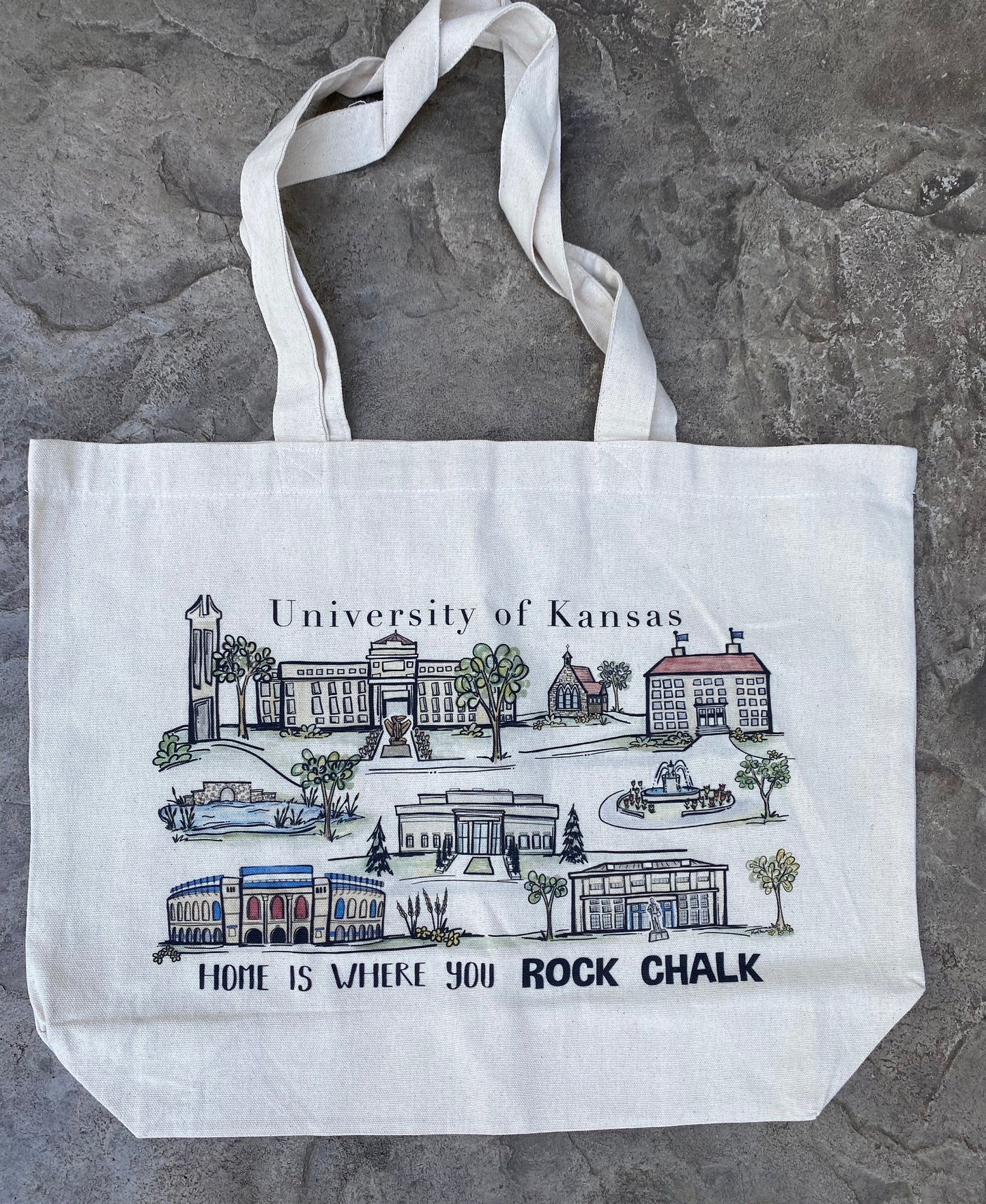 University of Kansas Watercolor Tote bag