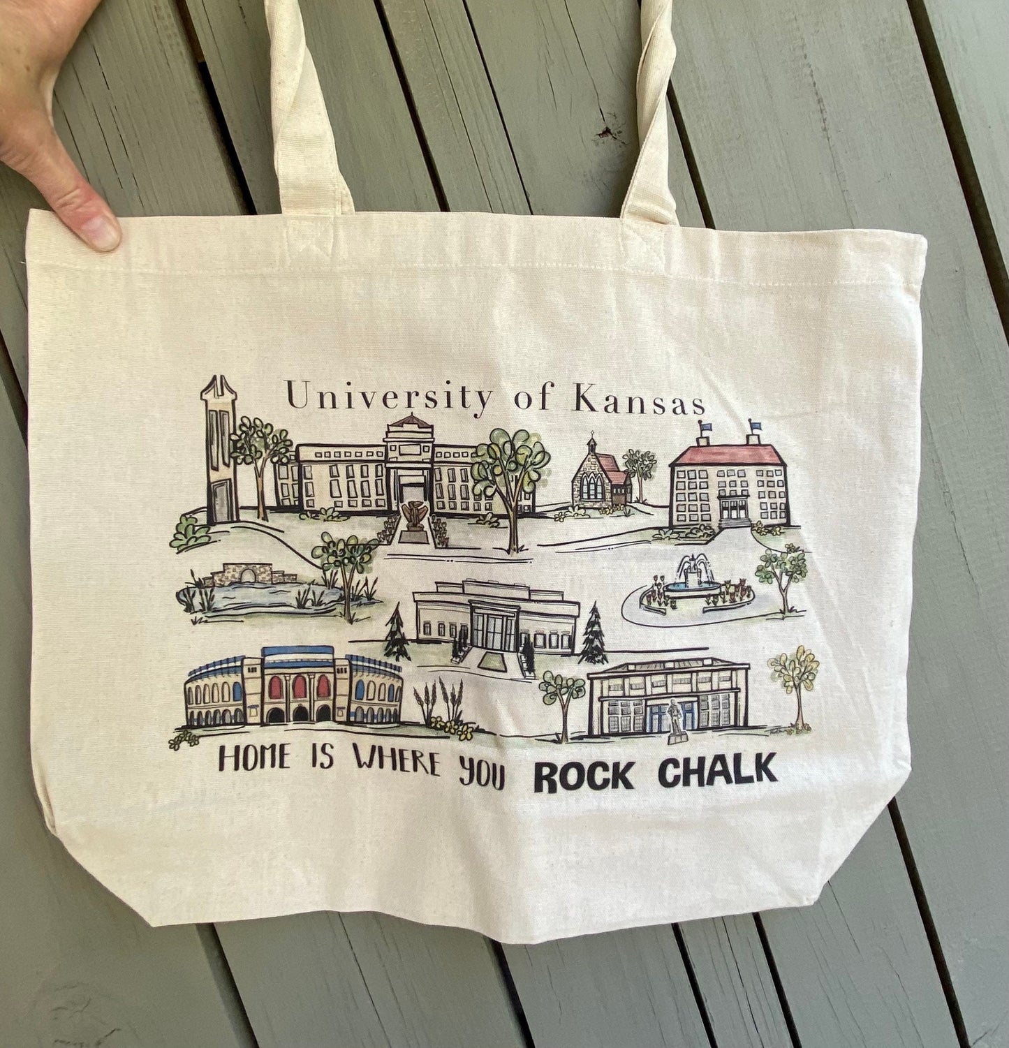 University of Kansas Watercolor Tote bag