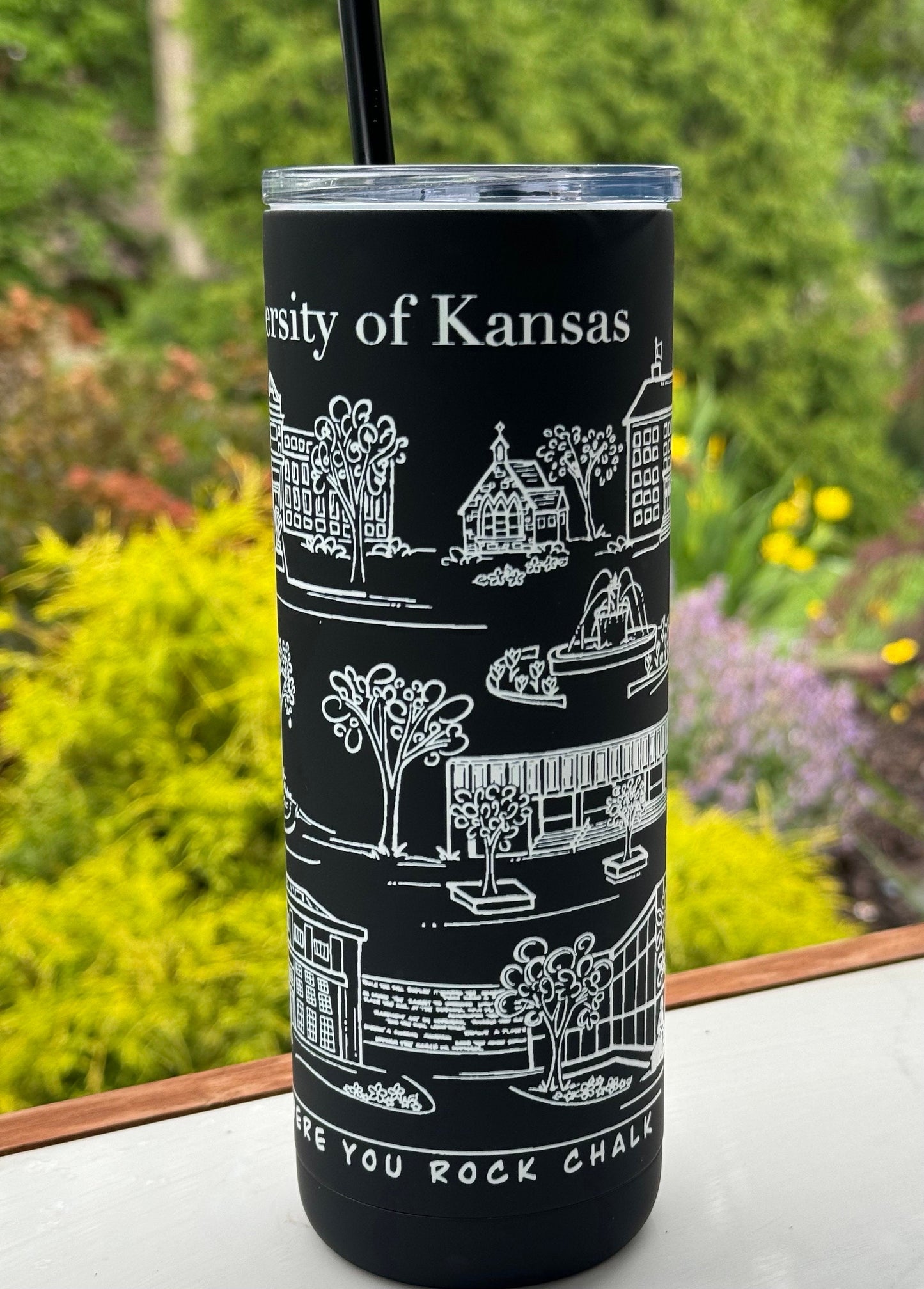 University of Kansas Chalkboard insulated tumbler